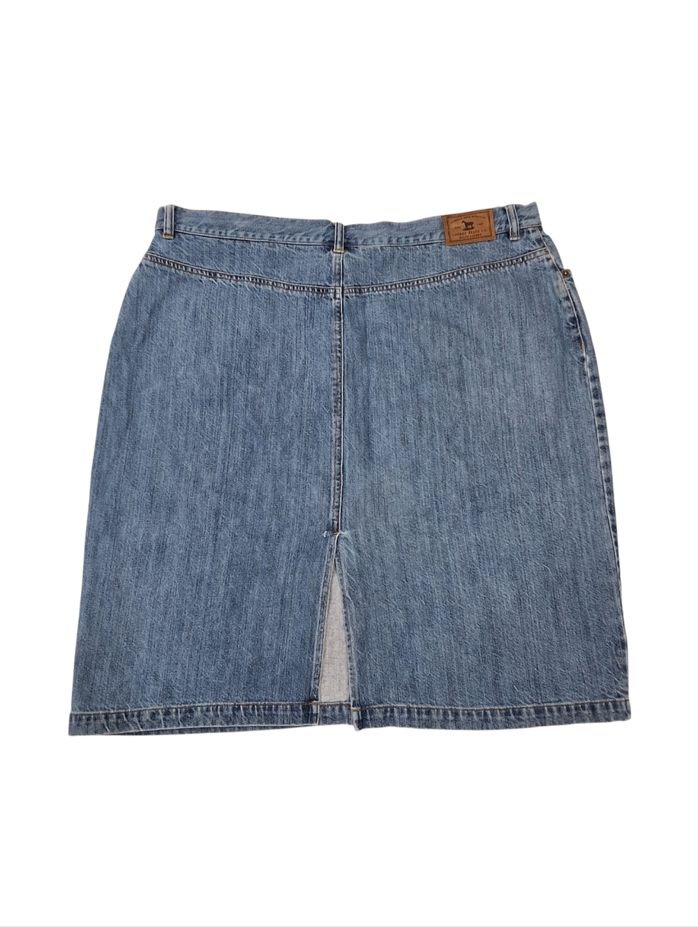LRL Ralph Lauren Jeans Co~Womens VTG Denim Blue Skirt~Knee Length Western~18W - Picture 3 of 8